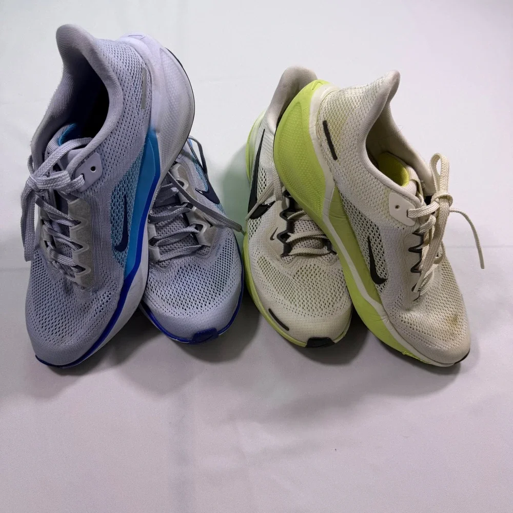 Nike Pegasus 41 GS Running Shoes Pure Platinum Hyper Royal Size 6Y bundle 2 pair